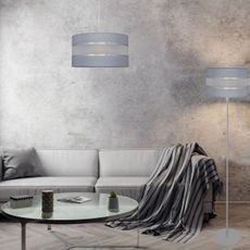 Luster na lanku HELEN 1xE27/15W/230V pr. 40 cm šedá/strieborná
