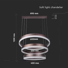 LED Stmievateľný luster na lanku LED/86W/230V 3000K hnedá
