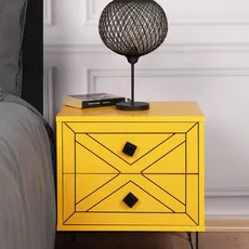 Hanah Home Nočný stolík Luna žltý