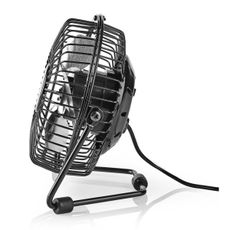 Nedis FNDK1BK10 - Stolný ventilátor 3W/USB 10 cm čierna