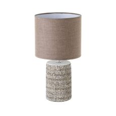 Hnedá stolová lampa s textilným tienidlom (výška 33,5 cm) – Casa Selección