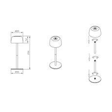 Zuma Line ETLED-658-CM - LED Stm. nabíj. lampa POCO LED/2W/1200 mAh IP44 krémová