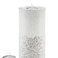 Mondex Stredný moderný svietnik Diament 24 cm bielo-strieborný
