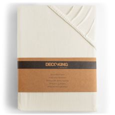 Bavlnené jersey prestieradlo s gumou DecoKing Amber ecru, velikost 220-240x220+30
