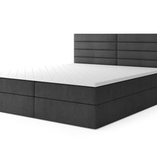 Čalúnená boxspring posteľ Cargo - čierna Rozmer: 160x200