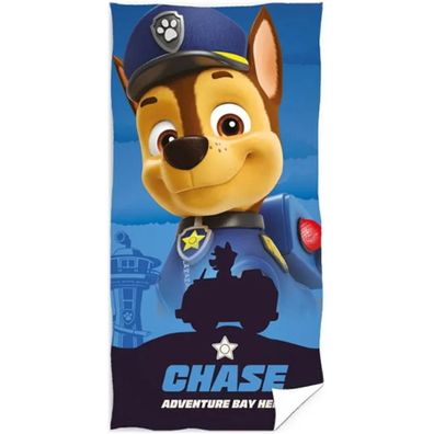 Plážová osuška Labková patrola - Paw Patrol - motív Strážnik Chase - 100% bavlna - 70 x 140 cm