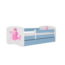 Kocot kids Detská posteľ Babydreams princezná a poník modrá, varianta 70x140, se šuplíky, s matrací
