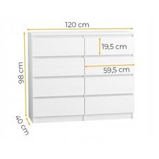 Komoda 120/8 cm - dub sonoma