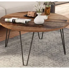 Okrúhly konferenčný stolík Prado 80 cm, vintage optika dreva%