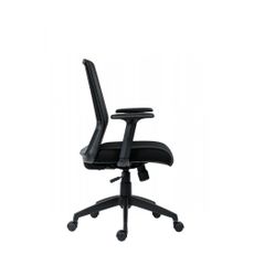 Kancelárska ergonomická stolička NOVELLO — sieť / látka, čierna