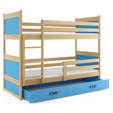 Interbeds Rico poschodová posteľ 190cm x 80cm borovicové drevo Prírodná-modrá
