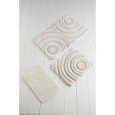 Béžové kúpeľňové predložky v súprave 3 ks 60x100 cm Wave – Foutastic