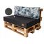 Golden Garden Paletové sedenie GG48 podsedák a vankúš 120cm x 80cm x 15cm tmavo sivá vzor