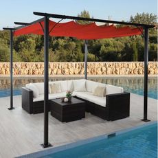 Pergola se stahovací střechou 3x3 m Dekorhome Cihlová