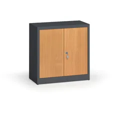 Zvárané skrine s lamino dverami, 800 x 800 x 400 mm, RAL 7016/buk