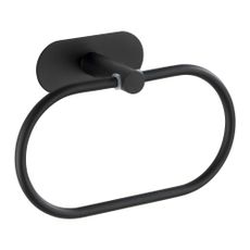 Antikoro matne čierny nástenný držiak na uteráky Wenko Orea Ring Turbo-Loc ®