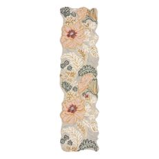 Svetloružový ručne tkaný vlnený behúň 60x230 cm Daphne Shaped Floral – Flair Rugs