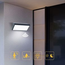 Brilagi - LED Vonkajšie nástenné svietidlo so senzorom TRIANGLE LED/20W/230V antr.
