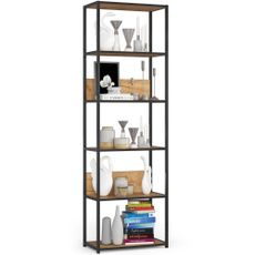 Ak furniture Knižnica Loft s kovovým rámom 60 cm čierna/dub craft