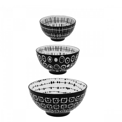 Set misiek na cereálie 3 ks - Basic Dots Black - 490831
