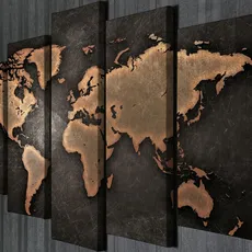 Hanah Home Viacdielny obraz WORLD BLACK 105x70 cm