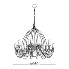 Ideal Lux - Luster na reťazi CORTE 12xE14/40W/230V pr. 95 cm meď