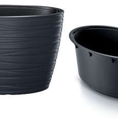 Prosperplast Oválny kvetináč s vložkou Maxe antracit 58,5cm