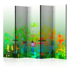 Paraván Abstract City Dekorhome 225x172 cm (5-dielny)