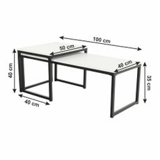 KONDELA Kastler New Typ 2 konferenčný stolík (2 ks) matná biela / čierna