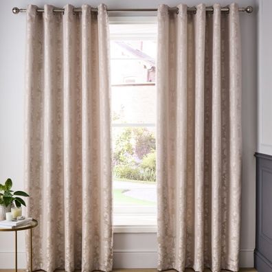 Béžové damaškové závesy v súprave 2 ks 229x229 cm Damask Jacquard – Catherine Lansfield
