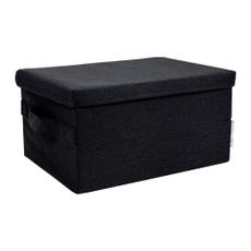 Čierny látkový úložný box s vekom 35x19x26 cm Soft Storage – Bigso Box of Sweden