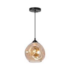 Luster na lanku 1xE27/60W/230V čierna/dymová