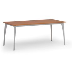 Rokovací kancelársky stôl PRIMO OMEGA, 180x90 cm, sivá podnož, čerešňa