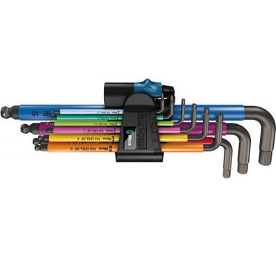 Wera 022210 Nástrčné kľúče 950/9 Hex-Plus Multicolour HF 1, BlackLaser s funkciou držania (sada 9 ks)