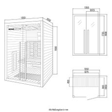Infračervená kabína SONORA M - 135 x 105 cm pre 2 osoby