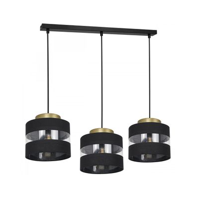 Luster na lanku HAVARD 3xE27/60W/230V čierna/mosadz