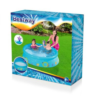 Bestway Detský nafukovací bazén so sprchou v tvare hviezdice 152 x 38 cm modrý