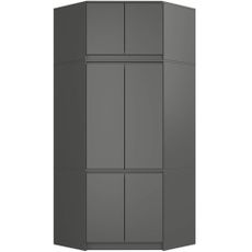 Ak furniture Rohová šatní skříň CLP 100 cm 6D grafitově šedá