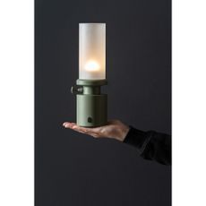 Kaki LED stmievateľná stolová lampa s kovovým tienidlom/so skleneným tienidlom (výška 29,5 cm) Camp – Leitmotiv