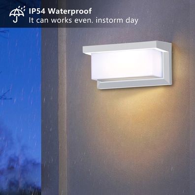 Brilagi-LED Vonkajšie nástenné svietidlo so senzorom BRICKY LED/12W/230V biela IP54