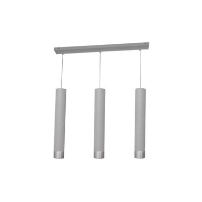 LED Luster na lanku TUBA 3xGU10/4,8W/230V šedá/lesklý chróm