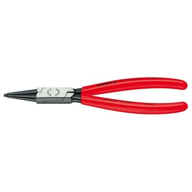Kliešte na poistné krúžky 180 mm, vnútorné rovné. Knipex - 44 11 J2 - DIN 5265 C. Leštené, potiahnuté plastom