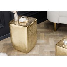 Estila Art deco príručný stolík Tepanya z kovu zlatý 45cm
