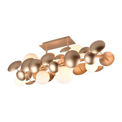 Stropné svietidlo so skleneným tienidlom v zlato-bielej farbe 76x22 cm Bubble – Trio Select