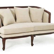 Estila Rustikálna sedačka M-VINTAGE z masívneho dreva s béžovým čalúnením a tromi vankúšikmi 160cm