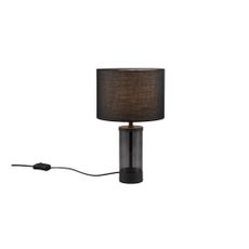 Čierna stolová lampa s textilným tienidlom (výška 33,5 cm) Grazia – Trio