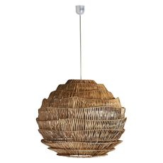 Estila Luxusný etno ratanový závesný guľový luster Save v hnedej farbe 76 cm