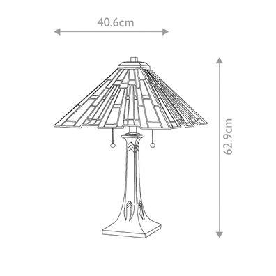 Quoizel QZ-MAYBECK-TL - Stolná lampa MAYBECK 2xE27/60W/230V