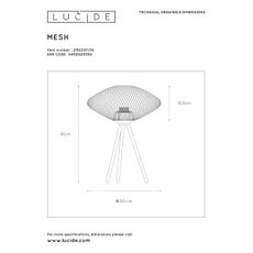 Lucide 21523/01/30 - Stolná lampa MESH 1xE27/40W/230V čierna