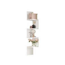 Biela nástenná knižnica 22x117 cm Laura – Kalune Design